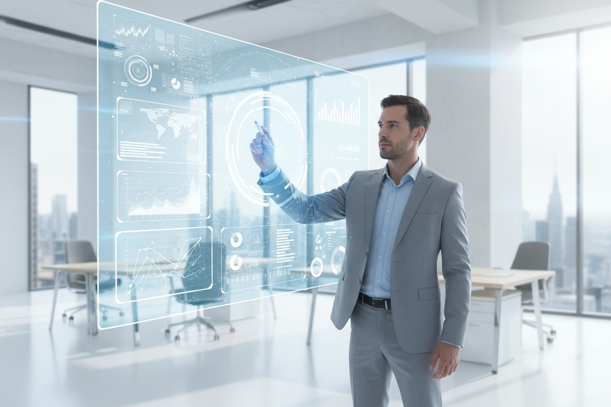 Businessman Analyzing Data